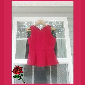 Ambiance Apparel Red Sleeveless Peplum